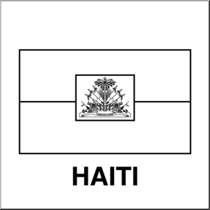 Clip Art: Flags: Haiti B&W