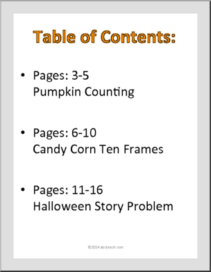 Math: Halloween Theme Unit (grades preK-1)