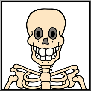 Clip Art: Halloween Faces: Skeleton Color