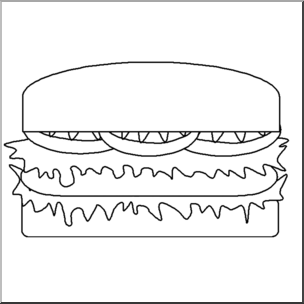 Clip Art: Hamburger B&W