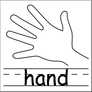 Clip Art: Parts of the Body: Hand B&W