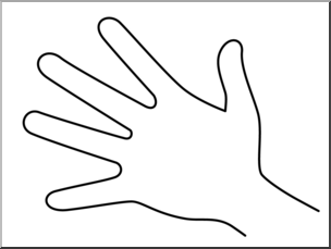 Clip Art: Parts of the Body: Hand B&W Unlabeled