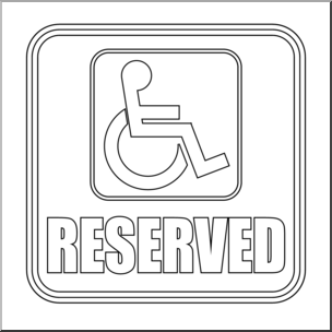 Clip Art: Signs: Handicap Parking B&W