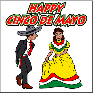 Clip Art: Happy Cinco de Mayo 2 Color