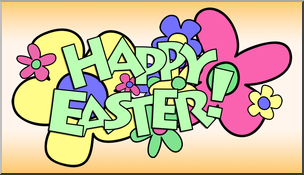 Clip Art: Happy Easter Color 1