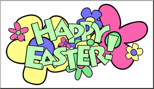 Clip Art: Happy Easter Color 2