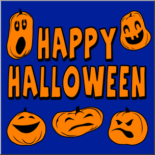 Clip Art: Happy Halloween 05 Color