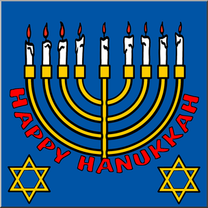 Clip Art: Happy Hanukkah Color