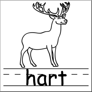 Clip Art: Basic Words: Hart B&W Labeled