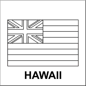 Clip Art: Flags: Hawaii B&W