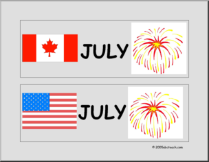 Calendar: July (header) – U.S. and Canada