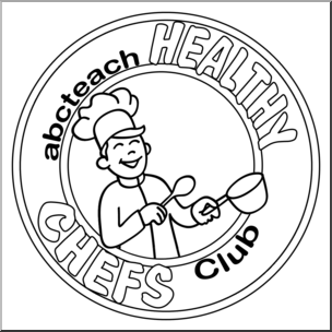 Clip Art: Healthy Chefs Club Logo 2 B&W