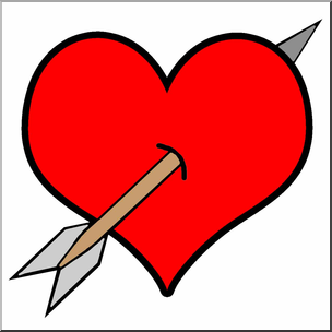 Clip Art: Heart & Arrow Color