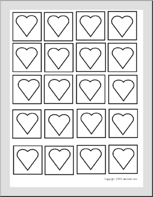 Matching Game: Hearts – Set 6 (blackline copy)
