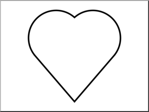 Clip Art: Shapes: Heart B&W Unlabeled