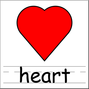 Clip Art: Shapes: Heart Color Labeled