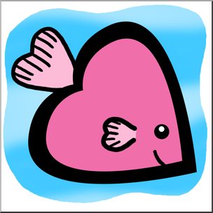 Clip Art: Basic Shapes: FIsh: Heartfish Color
