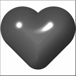 Clip Art: Heart 2 Grayscale