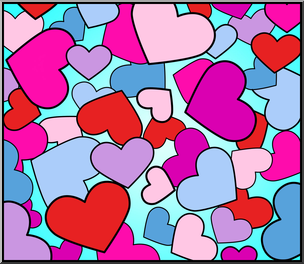 Clip Art: Hearts 7 Color 1