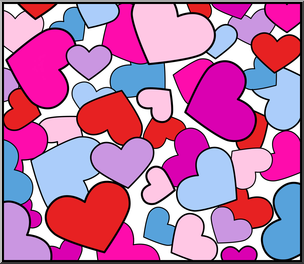 Clip Art: Hearts 7 Color 2