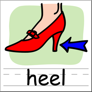 Clip Art: Basic Words: Heel Color Labeled