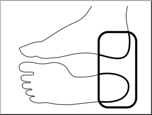 Clip Art: Parts of the Body: Heel B&W Unlabeled