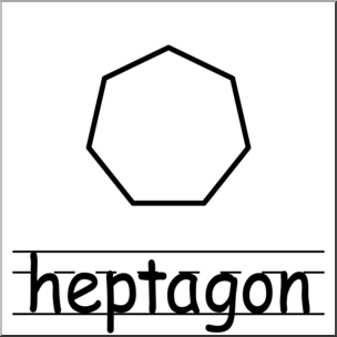 Clip Art: Shapes: Heptagon B&W Labeled
