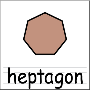 Clip Art: Shapes: Heptagon Color Labeled
