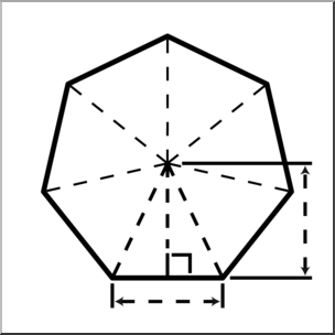 Clip Art: Shapes: Heptagon Geometry B&W