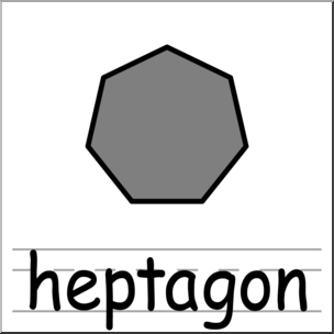 Clip Art: Shapes: Heptagon Grayscale Labeled