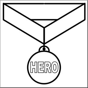 Clip Art: Hero Award B&W