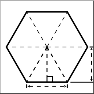 Clip Art: Shapes: Hexagon Geometry B&W