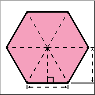Clip Art: Shapes: Hexagon Geometry Color