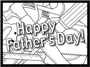 Clip Art: Happy Father’s Day Tools B&W