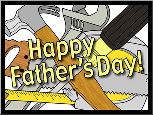 Clip Art: Happy Father’s Day Tools Color 2