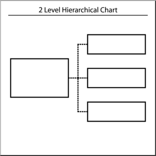 Clip art: Hierarchical Organizer 2 Levels x 3 B&W Labeled