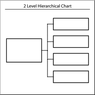 Clip Art: Hierarchical Organizer 2 Levels x 4 B&W Labeled