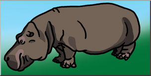 Clip Art: Hippopotamus Color 1