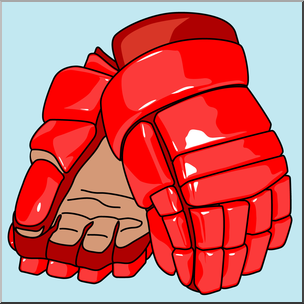 Clip Art: Ice Hockey Gloves Color 2
