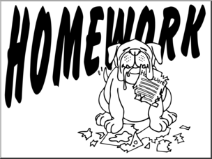 Clip Art: Word Banner: Homework 2 with Graphic B&W