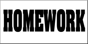 Clip Art: Word Banner: Homework 1 B&W