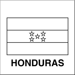 Clip Art: Flags: Honduras B&W