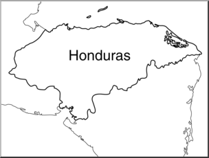 Clip Art: Honduras Map B&W Labeled 2