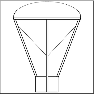 Clip Art: Basic Shapes: Hot Air Balloon B&W