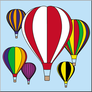 Clip Art: Hot Air Balloons Color