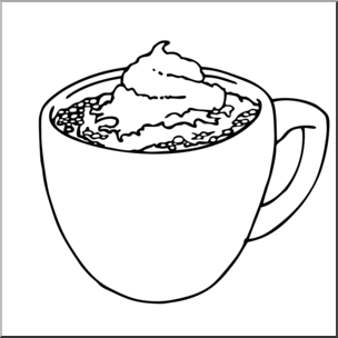Clip Art: Hot Chocolate B&W