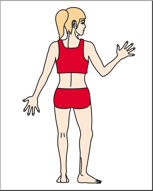 Clip Art: Human Body: Back View Color Blank