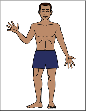 Clip Art: Human Body: Front View Color Blank