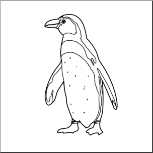 Clip Art: Penguin: Humboldt B&W