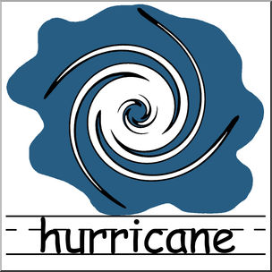 Clip Art: Weather Icons: Hurricane Color Labeled